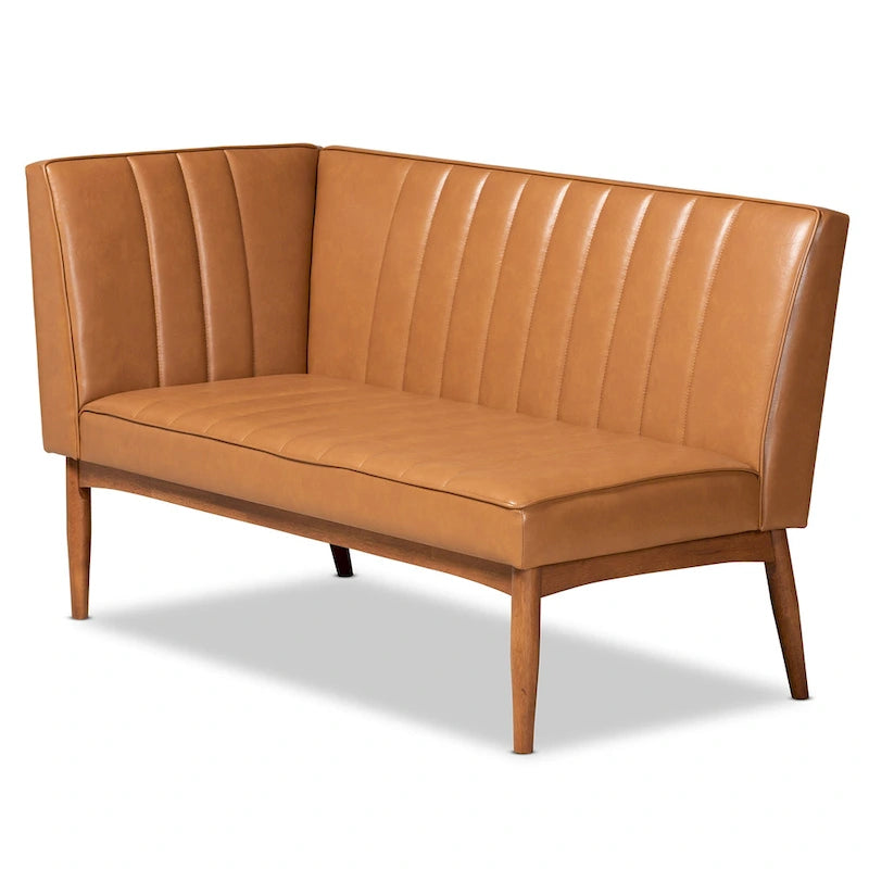 Ensemble banquette de coin repas 2 pièces Daymond, style moderne du milieu du siècle