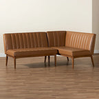 Ensemble banquette de coin repas 2 pièces Daymond, style moderne du milieu du siècle