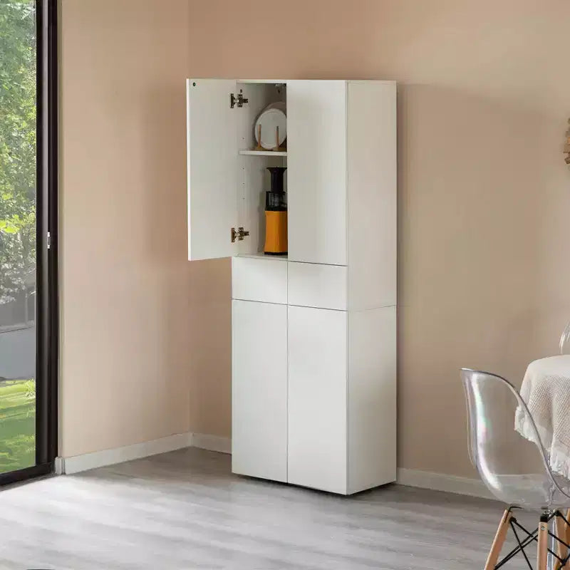 Armoire de cuisine Basicwise 66 avec 4 portes, 3 étagères réglables, 2 armoires avec 1 tiroir, rangement autoportant élégant style ferme