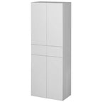 Armoire de cuisine Basicwise 66 avec 4 portes, 3 étagères réglables, 2 armoires avec 1 tiroir, rangement autoportant élégant style ferme