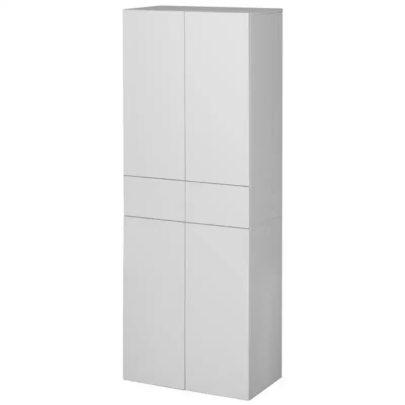 Armoire de cuisine Basicwise 66 avec 4 portes, 3 étagères réglables, 2 armoires avec 1 tiroir, rangement autoportant élégant style ferme