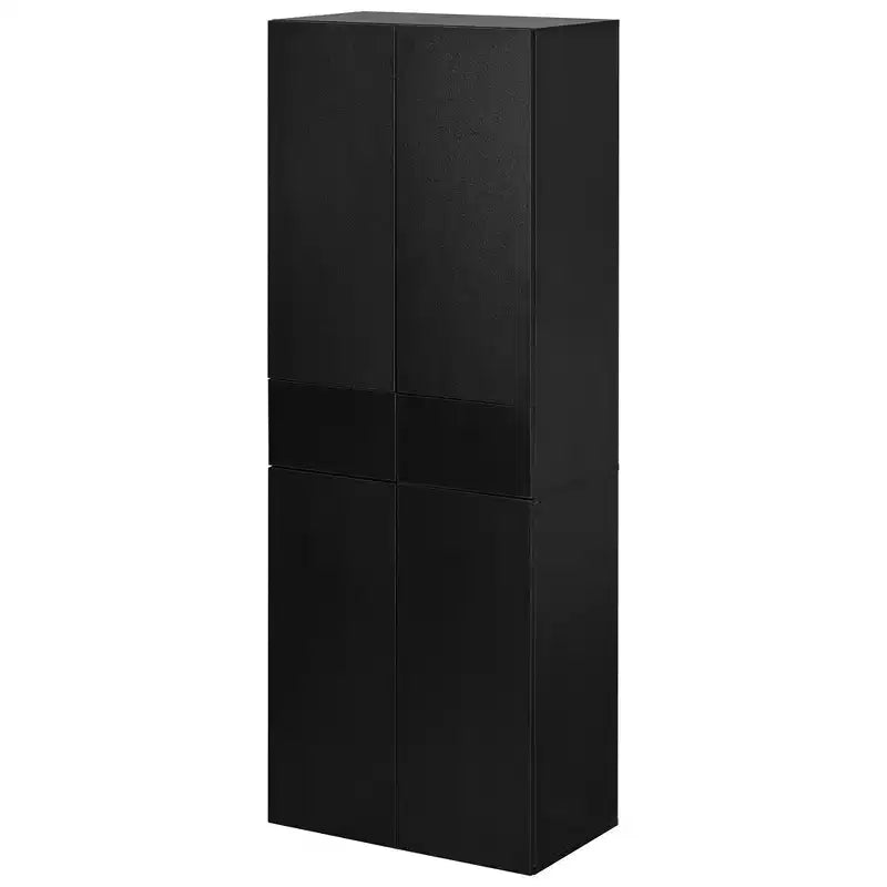 Armoire de cuisine Basicwise 66 avec 4 portes, 3 étagères réglables, 2 armoires avec 1 tiroir, rangement autoportant élégant style ferme