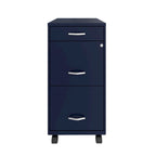 Space Solutions Classeur mobile en métal à 3 tiroirs, profondeur 45,7 cm, bleu marine
