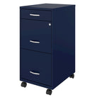 Space Solutions Classeur mobile en métal à 3 tiroirs, profondeur 45,7 cm, bleu marine
