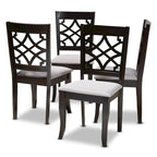 Ensemble de 4 chaises de salle à manger en tissu, modernes et contemporaines