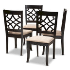 Ensemble de 4 chaises de salle à manger en tissu, modernes et contemporaines