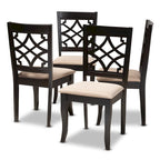 Ensemble de 4 chaises de salle à manger en tissu, modernes et contemporaines
