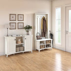 Ensemble de rangement pour entrée Salinas avec porte-manteau, banc à chaussures et armoire