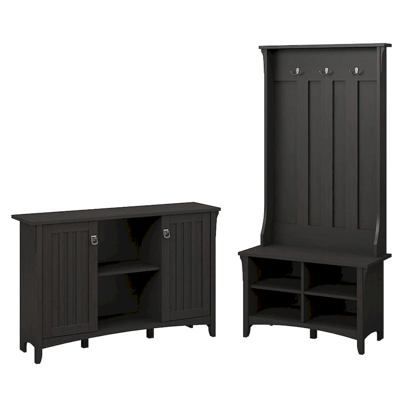 Ensemble de rangement pour entrée Salinas avec porte-manteau, banc à chaussures et armoire