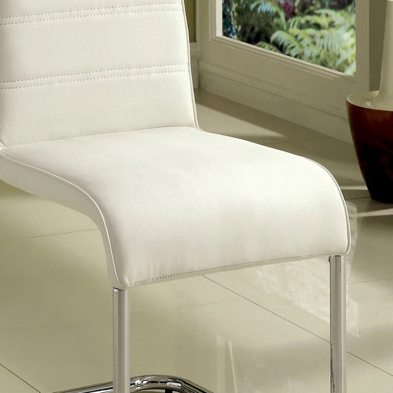 Ensemble de salle à manger 7 pièces Benton avec plateau en verre blanc contemporain par Furniture of America