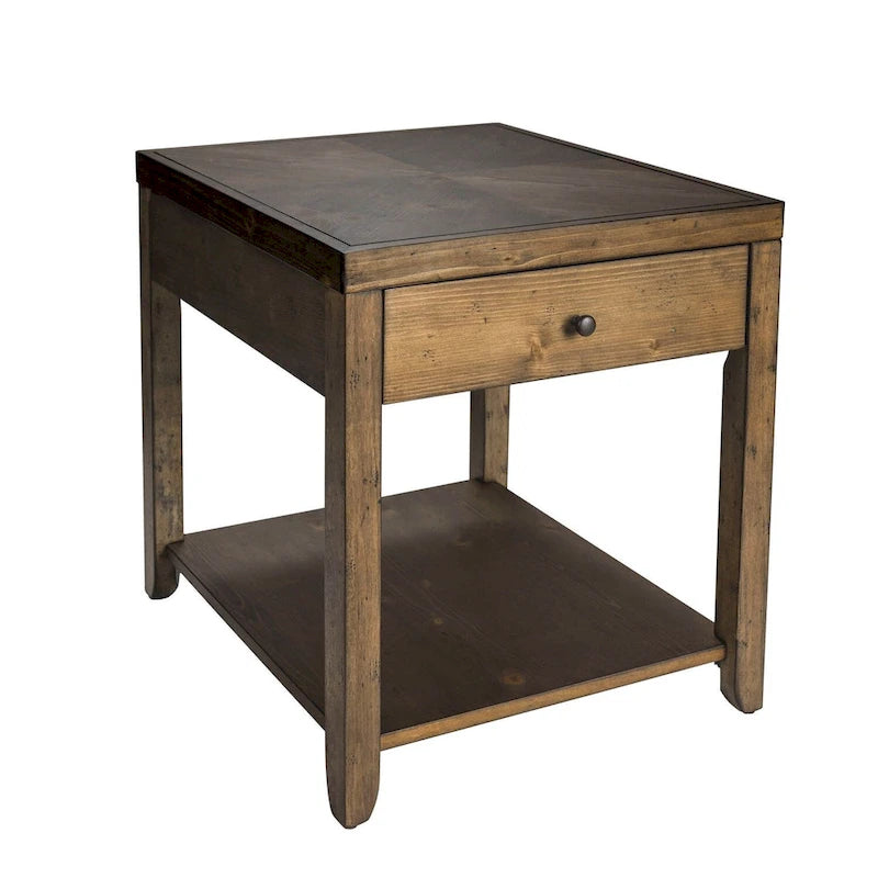 Table d'appoint Mitchell Nutmeg Brown en cèdre pour salon