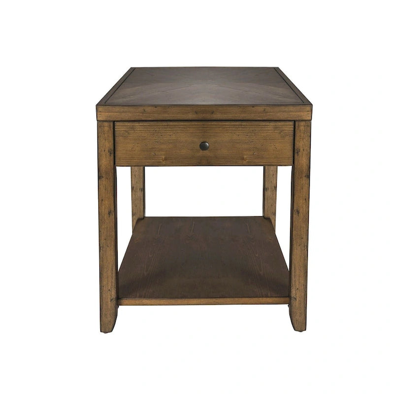 Table d'appoint Mitchell Nutmeg Brown en cèdre pour salon