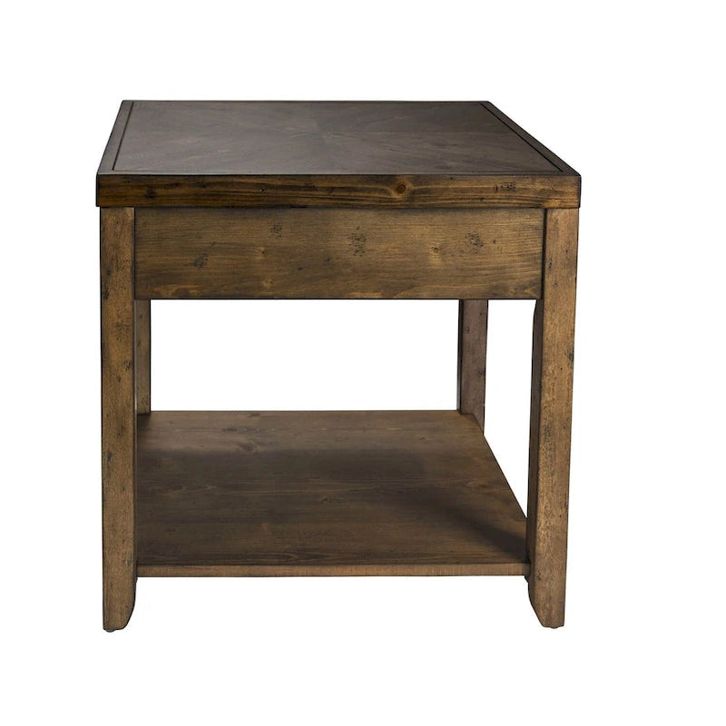 Table d'appoint Mitchell Nutmeg Brown en cèdre pour salon