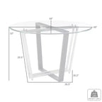 Table à manger Armen Living Devi ronde en verre avec piétement en acier inoxydable brossé et fer