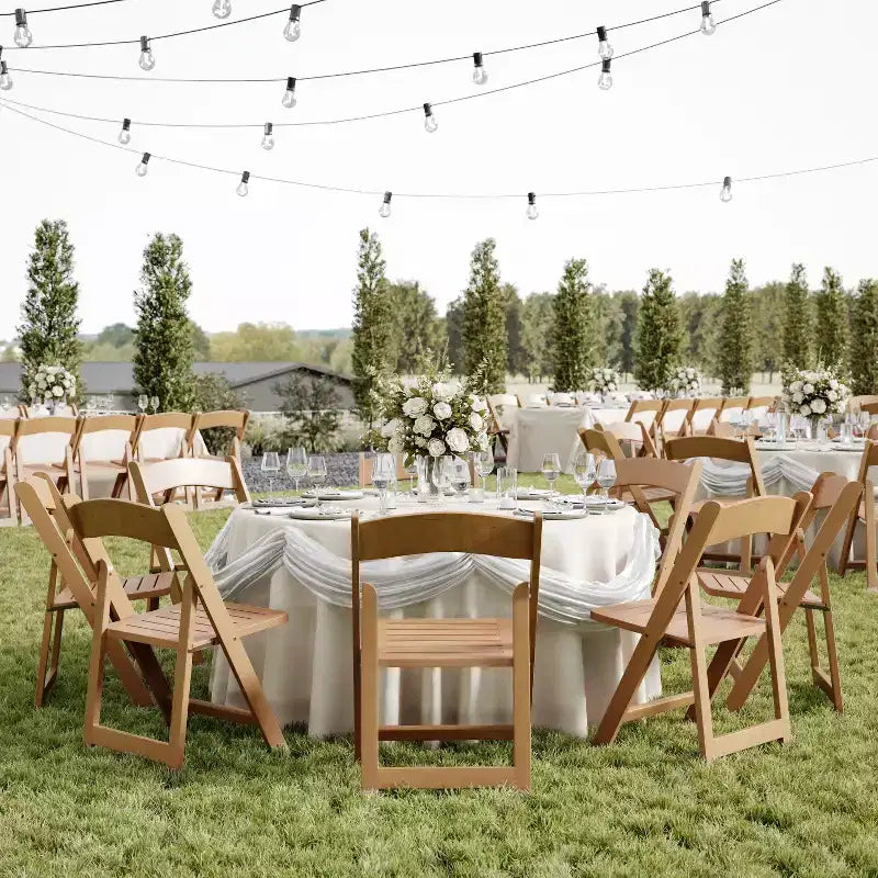 Flash Furniture Holden, chaises de salle à manger pliantes en bois massif, de qualité commerciale – ensemble de 2