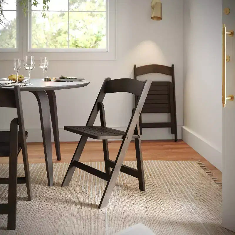 Flash Furniture Holden, chaises de salle à manger pliantes en bois massif, de qualité commerciale – ensemble de 2