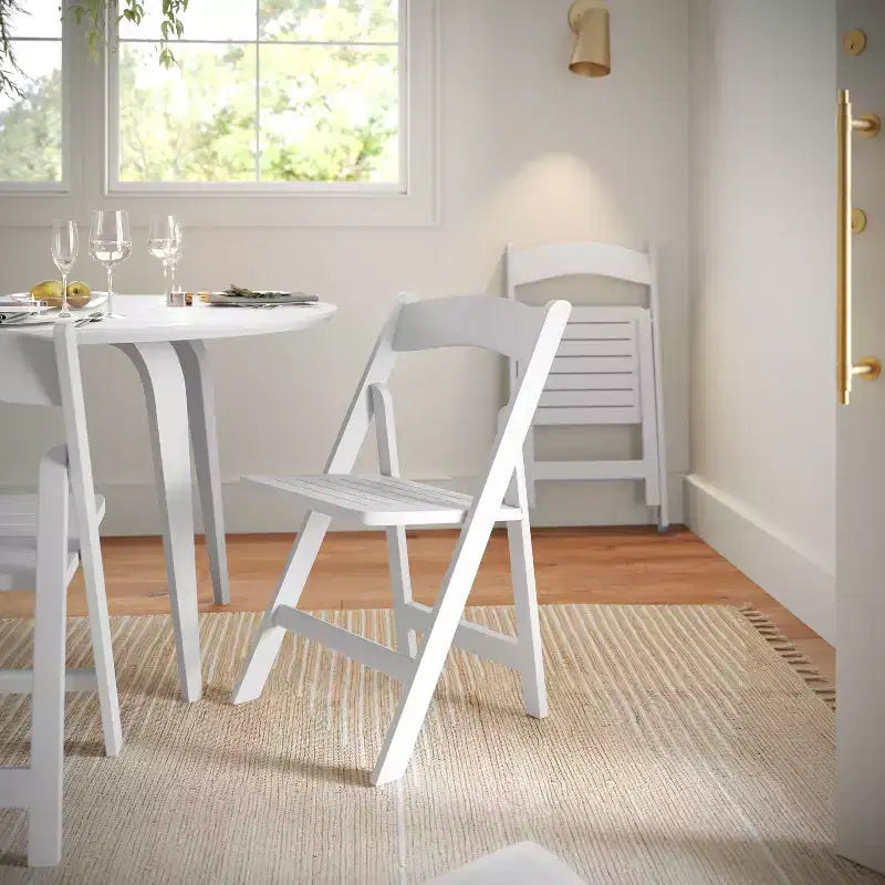 Flash Furniture Holden, chaises de salle à manger pliantes en bois massif, de qualité commerciale – ensemble de 2