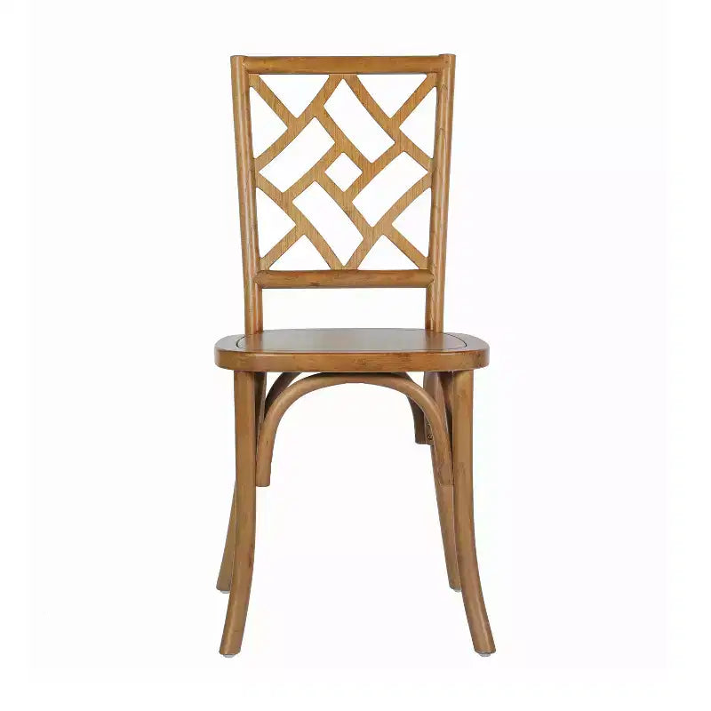 Chaise de salle à manger empilable Flash Furniture Brooklyn en bois massif de qualité commerciale avec dossier finement détaillé