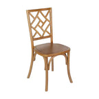 Chaise de salle à manger empilable Flash Furniture Brooklyn en bois massif de qualité commerciale avec dossier finement détaillé