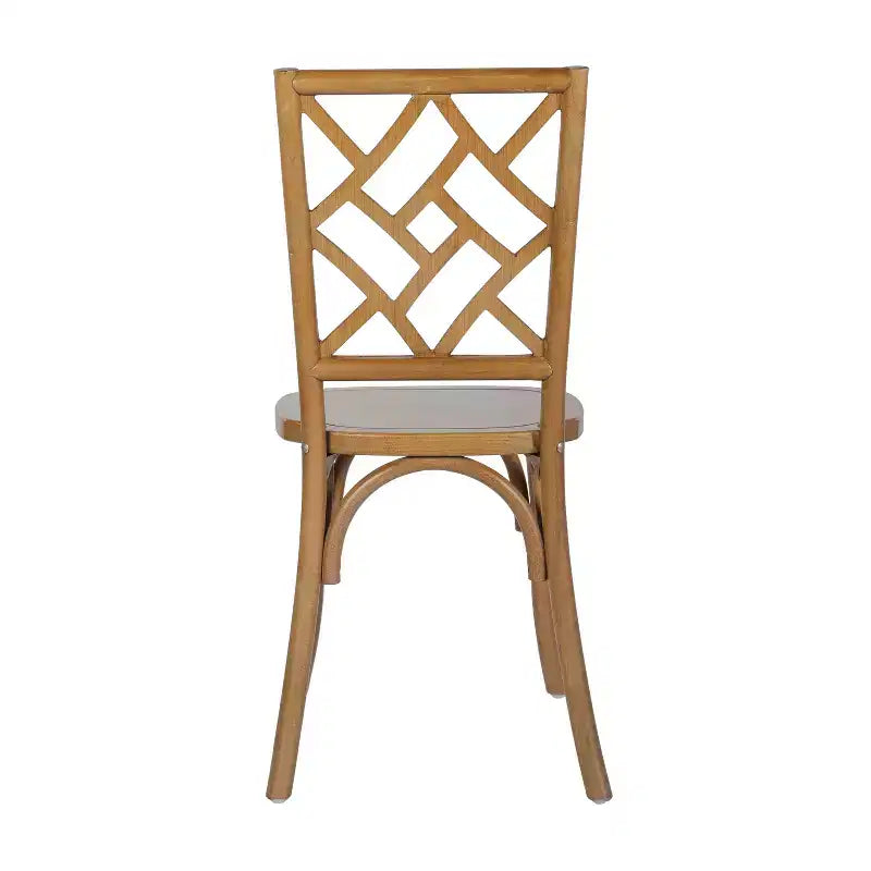 Chaise de salle à manger empilable Flash Furniture Brooklyn en bois massif de qualité commerciale avec dossier finement détaillé