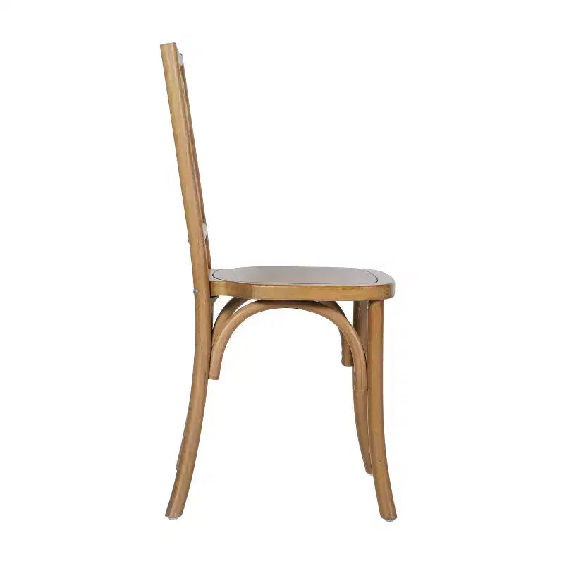 Chaise de salle à manger empilable Flash Furniture Brooklyn en bois massif de qualité commerciale avec dossier finement détaillé
