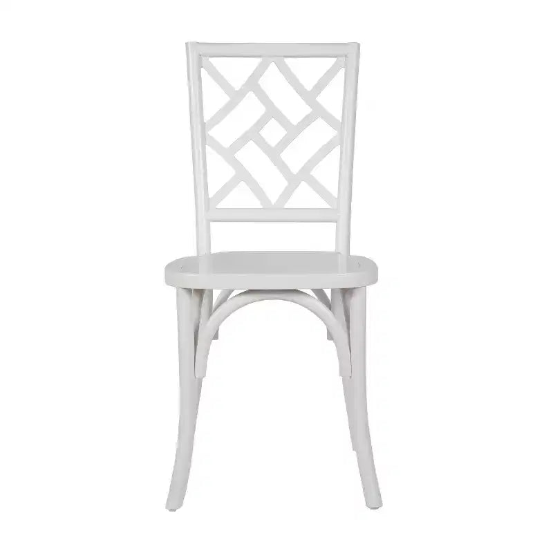 Chaise de salle à manger empilable Flash Furniture Brooklyn en bois massif de qualité commerciale avec dossier finement détaillé