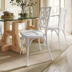 Chaise de salle à manger empilable Flash Furniture Brooklyn en bois massif de qualité commerciale avec dossier finement détaillé