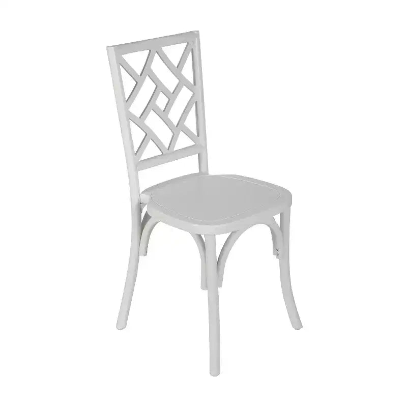 Chaise de salle à manger empilable Flash Furniture Brooklyn en bois massif de qualité commerciale avec dossier finement détaillé