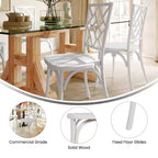 Chaise de salle à manger empilable Flash Furniture Brooklyn en bois massif de qualité commerciale avec dossier finement détaillé