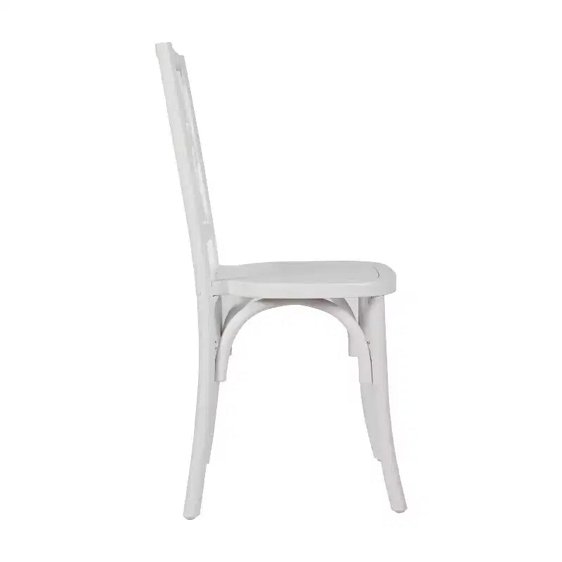 Chaise de salle à manger empilable Flash Furniture Brooklyn en bois massif de qualité commerciale avec dossier finement détaillé