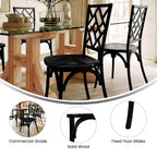 Chaise de salle à manger empilable Flash Furniture Brooklyn en bois massif de qualité commerciale avec dossier finement détaillé