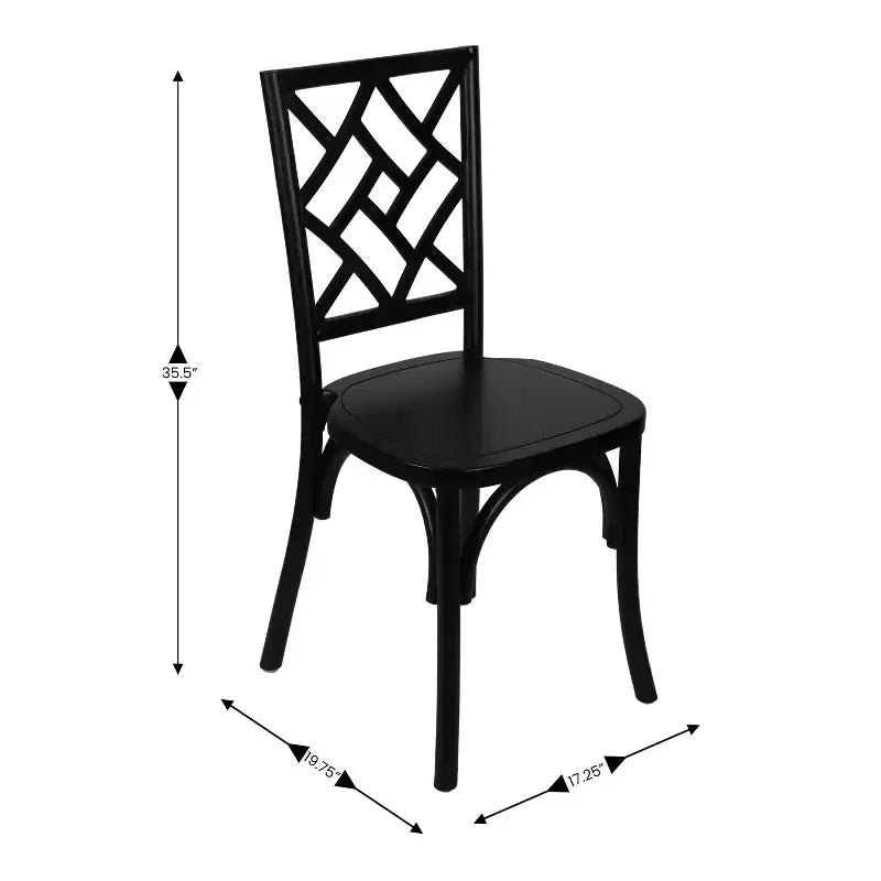 Chaise de salle à manger empilable Flash Furniture Brooklyn en bois massif de qualité commerciale avec dossier finement détaillé