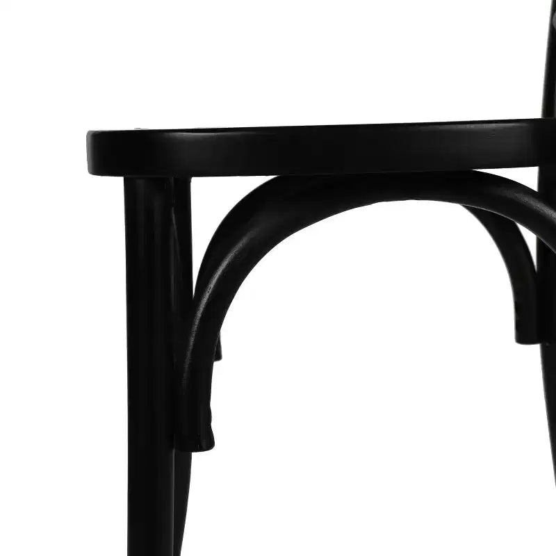 Chaise de salle à manger empilable Flash Furniture Brooklyn en bois massif de qualité commerciale avec dossier finement détaillé
