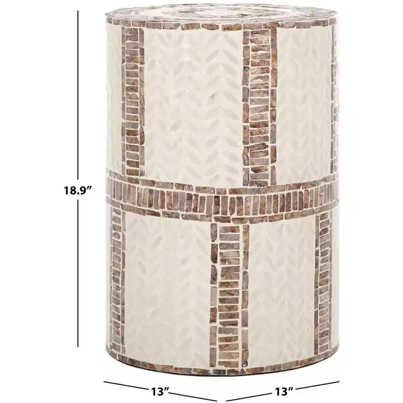 Table d'appoint ronde Keary - ACC1804A - Blanc/Or - Safavieh