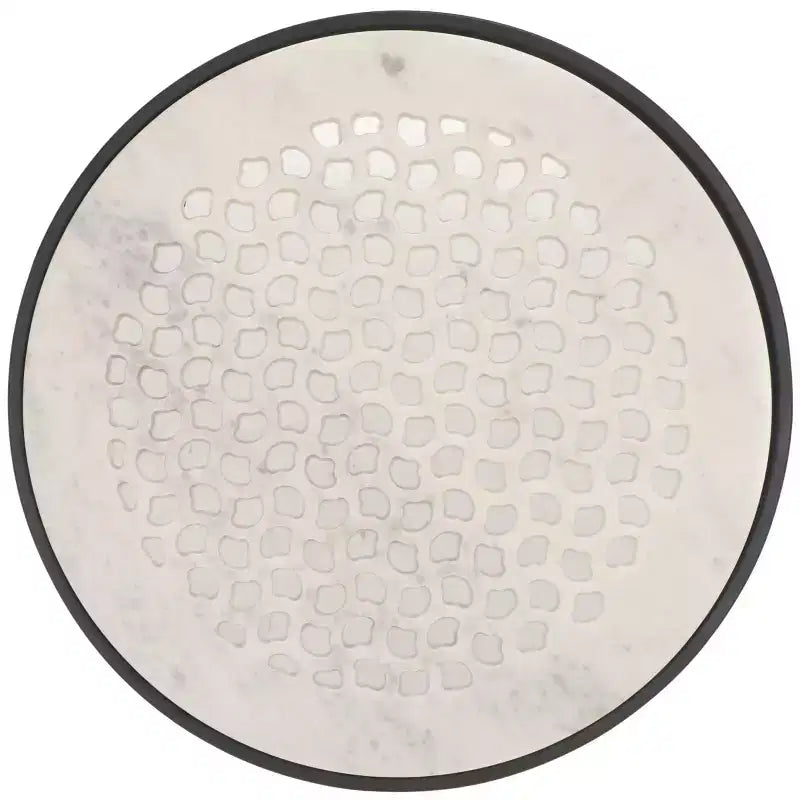Table d'appoint Cnc en marbre Elly - ACC3712A - Marbre blanc/Noir - Safavieh