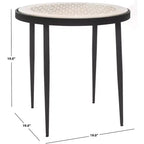 Table d'appoint Cnc en marbre Elly - ACC3712A - Marbre blanc/Noir - Safavieh