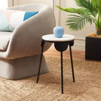 Table d'appoint ronde Everbrooke - ACC4607A - Marbre blanc/Noir - Safavieh