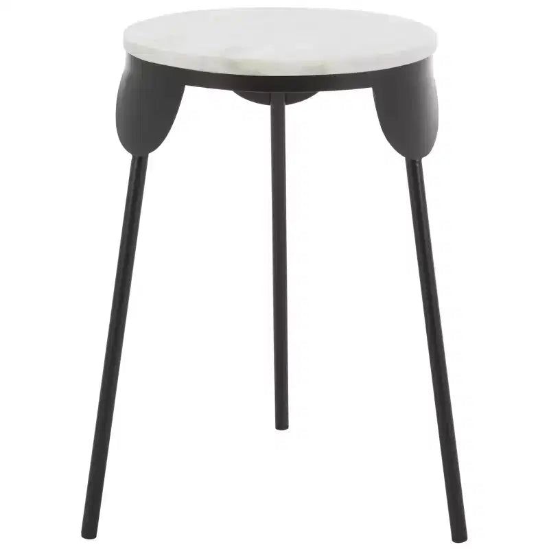 Table d'appoint ronde Everbrooke - ACC4607A - Marbre blanc/Noir - Safavieh