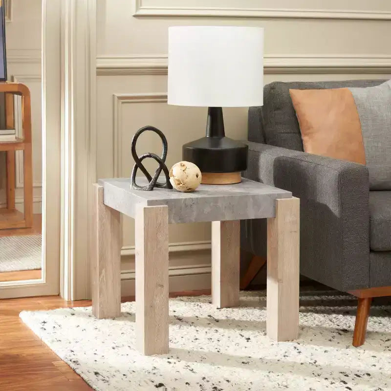 Table d'appoint Coromio - ACC7005A - Gris clair/Naturel - Safavieh