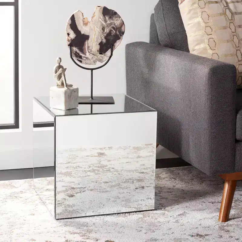 Table d'appoint miroir Betony - ACC9704A - Argent/Miroir - Safavieh