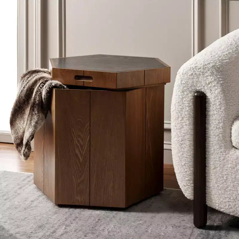 Table d'appoint Rafaela Hexagon avec plateau de rangement - ACC9710 - Safavieh