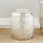 Tabouret Liam Etched - FOX4507 - Nickel - Safavieh Couture