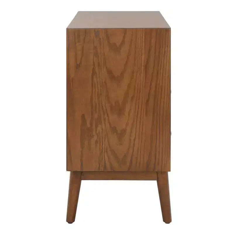 Commode 2 tiroirs 1 étagère Scully avec USB - CHS6417 - Chêne moyen/Or antique - Safavieh