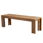 Banc en bois d'acacia massif avec pieds en équerre, marron
