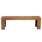 Banc en bois d'acacia massif avec pieds en équerre, marron