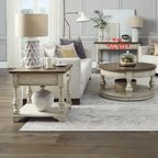 Ensemble 3 pièces blanc cassé Morgan Creek (1 table basse, 2 tables d'appoint)