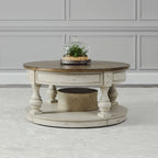 Ensemble 3 pièces blanc cassé Morgan Creek (1 table basse, 2 tables d'appoint)
