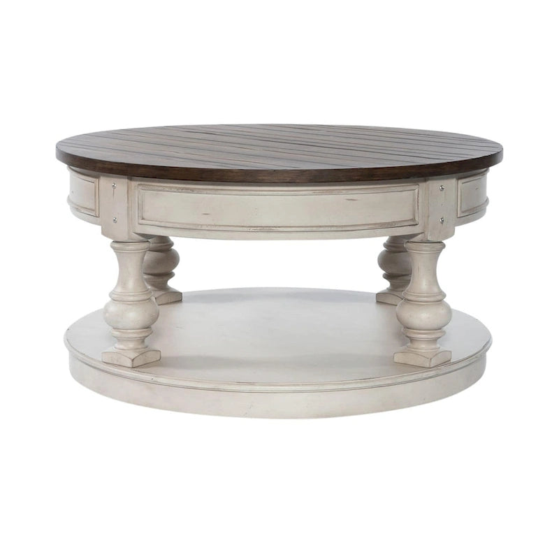 Ensemble 3 pièces blanc cassé Morgan Creek (1 table basse, 2 tables d'appoint)