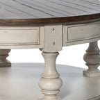 Ensemble 3 pièces blanc cassé Morgan Creek (1 table basse, 2 tables d'appoint)