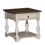 Ensemble 3 pièces blanc cassé Morgan Creek (1 table basse, 2 tables d'appoint)